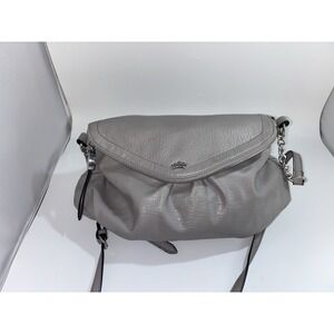 Vintage Juicy Couture Y2K Gray Leather Silver Hardware Keys Hobo Bag Purse